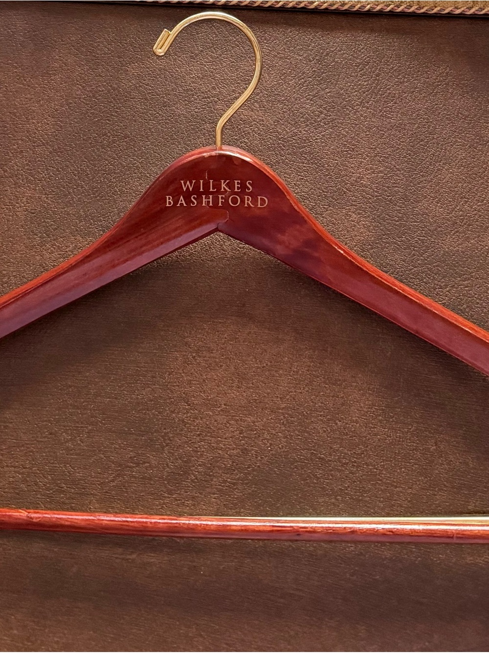 Wilkes Bashford Wooden Hanger in Rich Mahogany